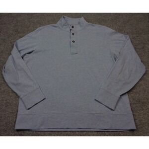 B Draddy Shirt Mens L Blue Polo Golf Stretch Performance Long Sleeve Logo